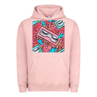 Pigment Salmon cosmetic fake eyelashes and butterfly with leopard seamless pattern bb Urban Hoodie - BundleAndBundleShop