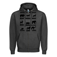 Charcoal Heather Animal Of The World Zipper Hoodie - Bettercallsaul