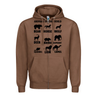 Chestnut Animal Of The World Zipper Hoodie - Bettercallsaul