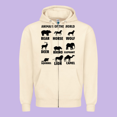Animal Of The World Zipper Hoodie Designed By Bettercallsaul