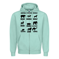Seafoam Animal Of The World Zipper Hoodie - Bettercallsaul