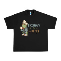 Black froggy before coffee Urban Heavy Tee - MaliasSmallBusiness