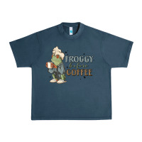 Midnight Navy froggy before coffee Urban Heavy Tee - MaliasSmallBusiness