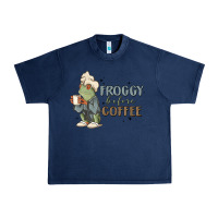 Navy froggy before coffee Urban Heavy Tee - MaliasSmallBusiness