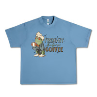 Pebble Blue froggy before coffee Urban Heavy Tee - MaliasSmallBusiness