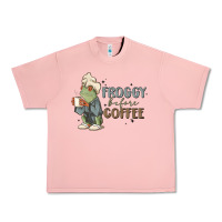Salmon froggy before coffee Urban Heavy Tee - MaliasSmallBusiness
