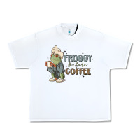 White froggy before coffee Urban Heavy Tee - MaliasSmallBusiness