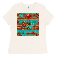 Bone teacher life seamless pattern Ladies Tee - HRA Design Shop