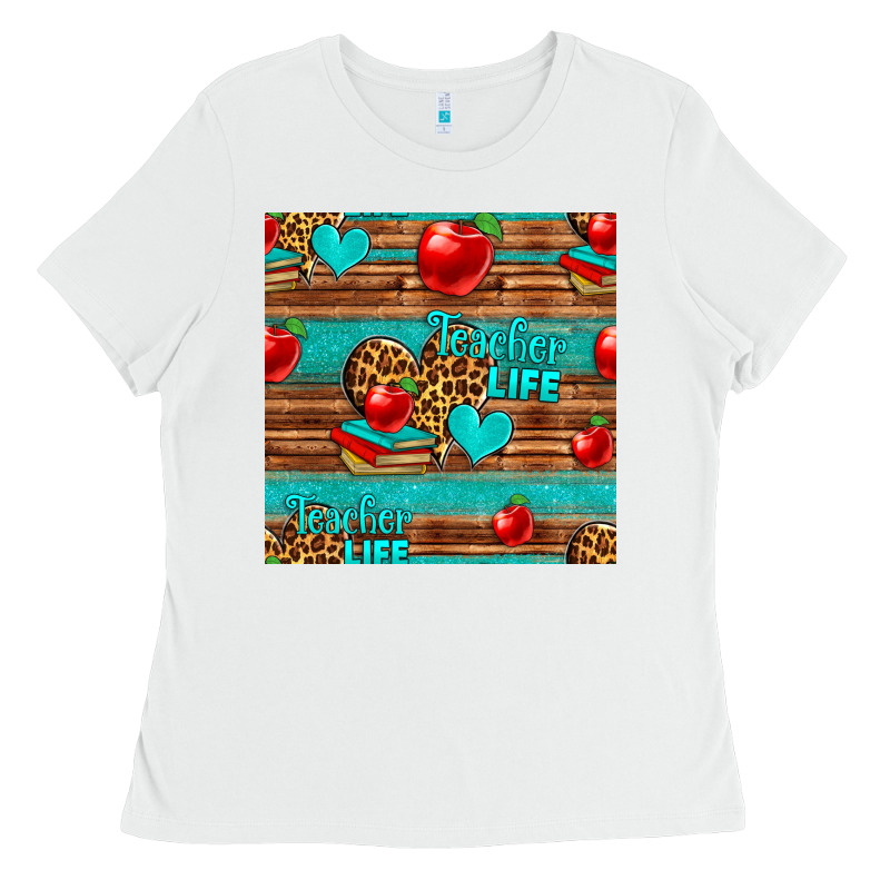 Teacher Life Seamless Pattern Ladies Tee by HRA Design Shop | Teevron