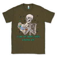 Army Green i like my books spicy and coffee icy Classic Tee - MaliasSmallBusiness