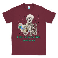 Burgundy i like my books spicy and coffee icy Classic Tee - MaliasSmallBusiness