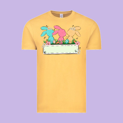Easter Bunny Trio Vintage Tee Designed By Maliassmallbusiness