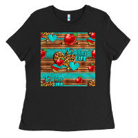 Black teacher life seamless pattern Ladies Tee - HRA Design Shop