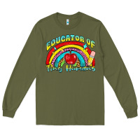 Army Green educator of tiny humans Long Sleeve Tee - NancyCooperArtShop
