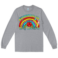Heather Grey educator of tiny humans Long Sleeve Tee - NancyCooperArtShop