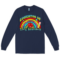 Navy educator of tiny humans Long Sleeve Tee - NancyCooperArtShop