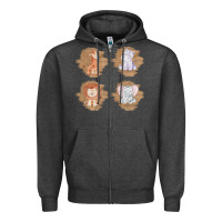 Charcoal Heather Safari Baby Animal Clipart Zipper Hoodie - Bettercallsaul
