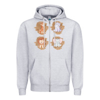 Heather Grey Safari Baby Animal Clipart Zipper Hoodie - Bettercallsaul