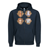 Navy Safari Baby Animal Clipart Zipper Hoodie - Bettercallsaul