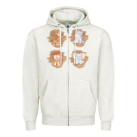 Oatmeal Heather Safari Baby Animal Clipart Zipper Hoodie - Bettercallsaul