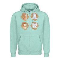 Seafoam Safari Baby Animal Clipart Zipper Hoodie - Bettercallsaul