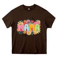 Chocolate Brown floral mama Heavy Core Tee - JahusDesignShop