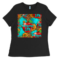 Black teacher apple seamless pattern Ladies Tee - HRA Design Shop