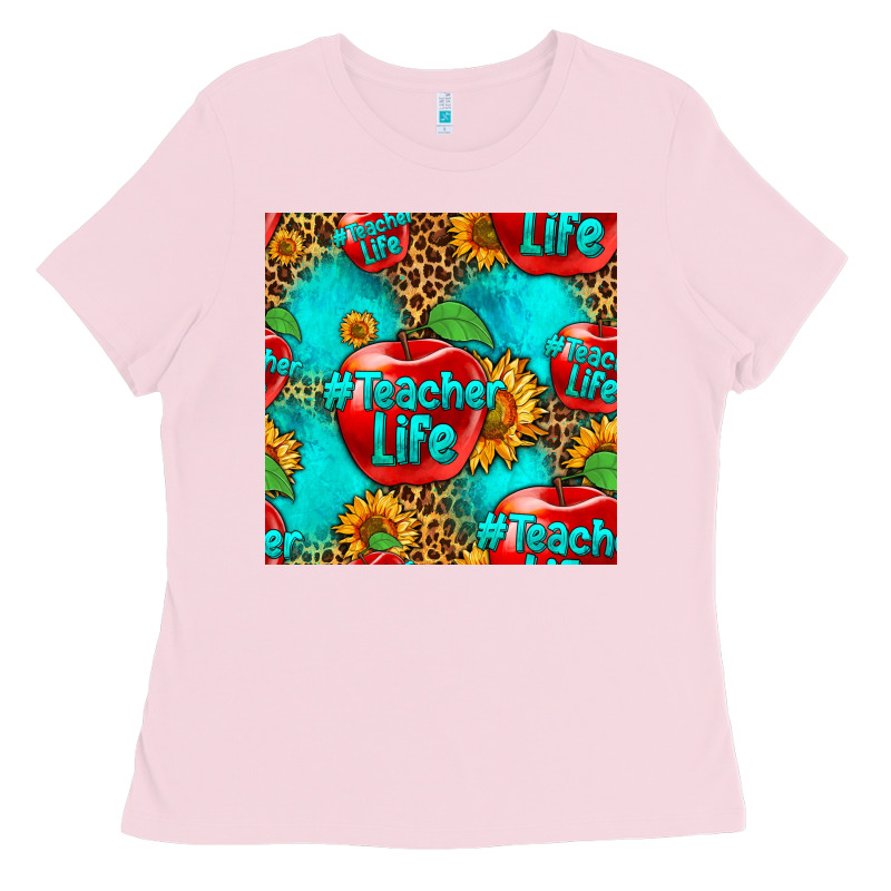 Teacher Apple Seamless Pattern Ladies Tee by HRA Design Shop | Teevron