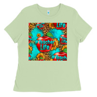 Matcha teacher apple seamless pattern Ladies Tee - HRA Design Shop