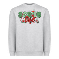 Heather Grey scrub life Heavyweight Sweatshirt - MaliasSmallBusiness