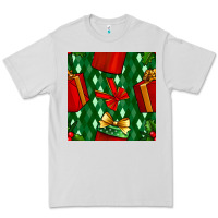 Dove Grey christmas surprise gift box seamless pattern Premium Tee - BundleAndBundleShop