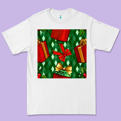 Christmas Surprise Gift Box Seamless Pattern Premium Tee Designed By Bundleandbundleshop