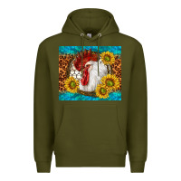 Army Green western rooster Premium Hoodie - TumblerDesignByShophia