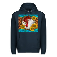 Navy western rooster Premium Hoodie - TumblerDesignByShophia