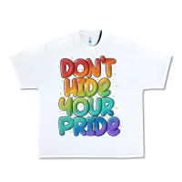 White dont hide your pride Urban Heavy Tee - MaliasSmallBusiness