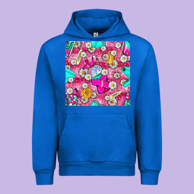 Hairstylist Coffee Cups And Daisy With Leopard Seamless Pattern Bbs Urban Hoodie Designed By Bundleandbundleshop