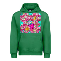 Emerald hairstylist coffee cups and daisy with leopard seamless pattern bbs Urban Hoodie - BundleAndBundleShop