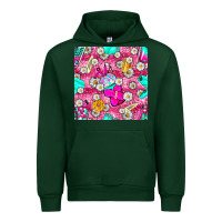 Forest Green hairstylist coffee cups and daisy with leopard seamless pattern bbs Urban Hoodie - BundleAndBundleShop