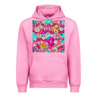 Fuchsia Pink hairstylist coffee cups and daisy with leopard seamless pattern bbs Urban Hoodie - BundleAndBundleShop