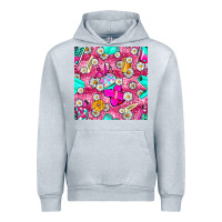 Heather Grey hairstylist coffee cups and daisy with leopard seamless pattern bbs Urban Hoodie - BundleAndBundleShop