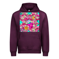 Mauve Wine hairstylist coffee cups and daisy with leopard seamless pattern bbs Urban Hoodie - BundleAndBundleShop