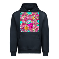 Navy hairstylist coffee cups and daisy with leopard seamless pattern bbs Urban Hoodie - BundleAndBundleShop