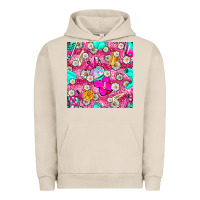 Pigment French Oak hairstylist coffee cups and daisy with leopard seamless pattern bbs Urban Hoodie - BundleAndBundleShop