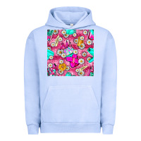 Pigment Grape Ice hairstylist coffee cups and daisy with leopard seamless pattern bbs Urban Hoodie - BundleAndBundleShop