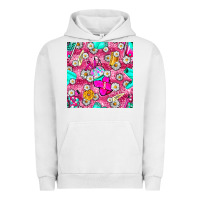 Pigment Lunar Rock hairstylist coffee cups and daisy with leopard seamless pattern bbs Urban Hoodie - BundleAndBundleShop