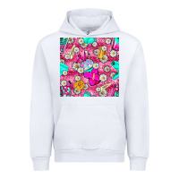 White hairstylist coffee cups and daisy with leopard seamless pattern bbs Urban Hoodie - BundleAndBundleShop