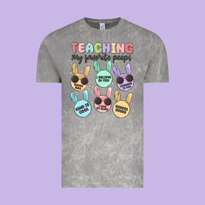 Teahing My Favorite Peeps Vintage Tee Designed By Maliassmallbusiness