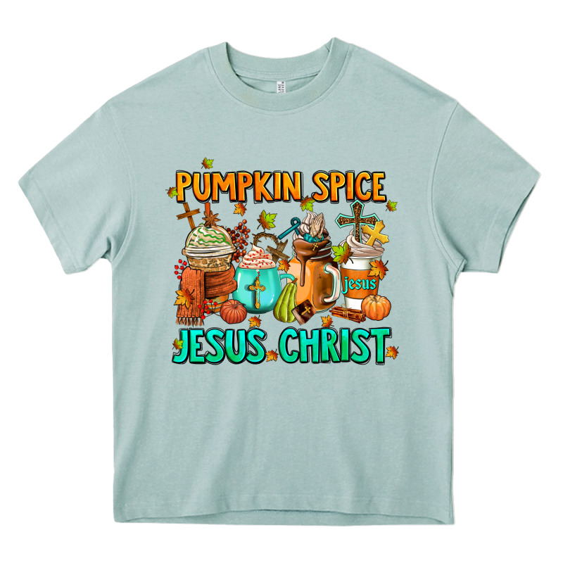 Pumpkin Spıce Jesus Christ Coffee Cups Heavy Core Tee by AdoDesignShop | Teevron
