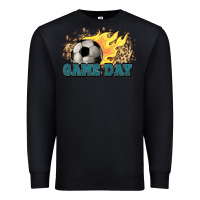 Black Game day Soccer leopard flames fireball Premium Sweatshirt - HowdyJamesFarm