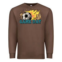 Chestnut Game day Soccer leopard flames fireball Premium Sweatshirt - HowdyJamesFarm